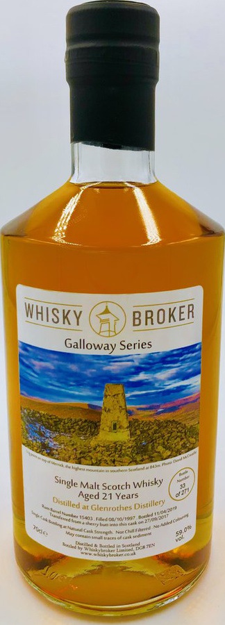 Glenrothes 1997 WhB Galloway Series Rum Barrel #15403 59% 700ml