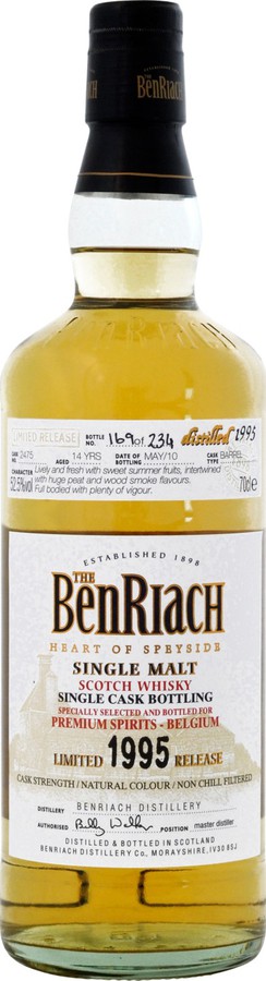 BenRiach 1995 Peated Dark Rum Finish #2698 58.6% 700ml