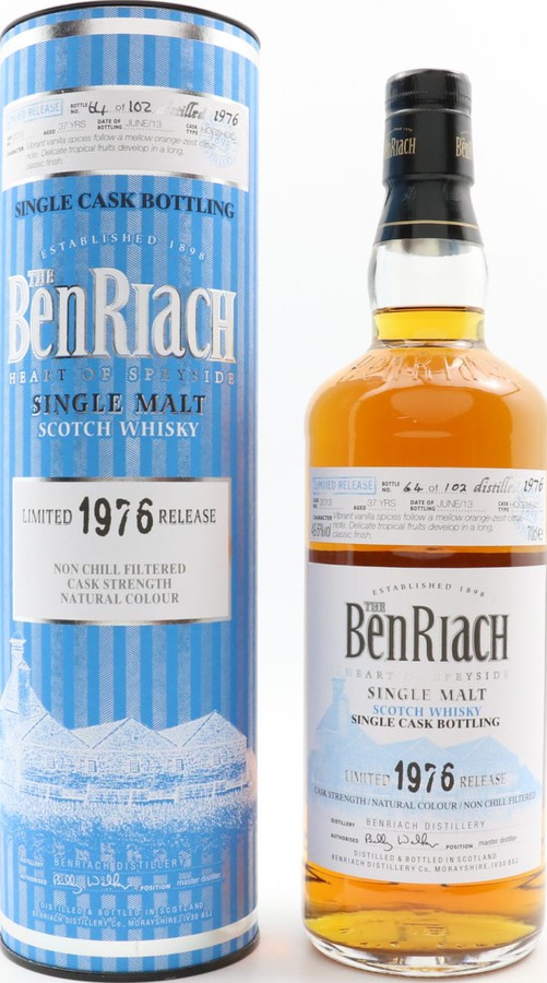 BenRiach 1976 Single Cask Bottling Batch 10 #2013 49.6% 700ml