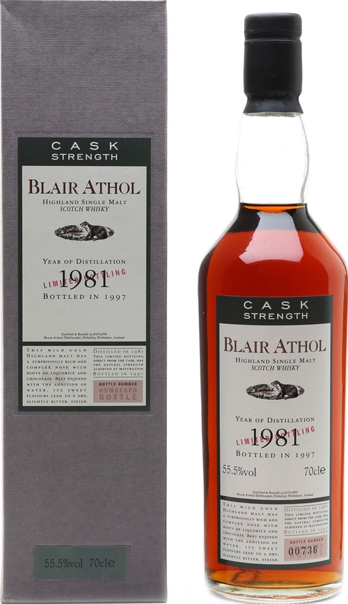 Blair Athol 1981 Flora & Fauna Cask Strength 55.5% 700ml