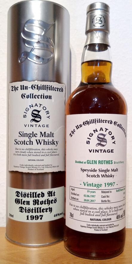 Glenrothes 1997 SV The Un-Chillfiltered Collection 16yo Refill Sherry Butt #9245 46% 700ml