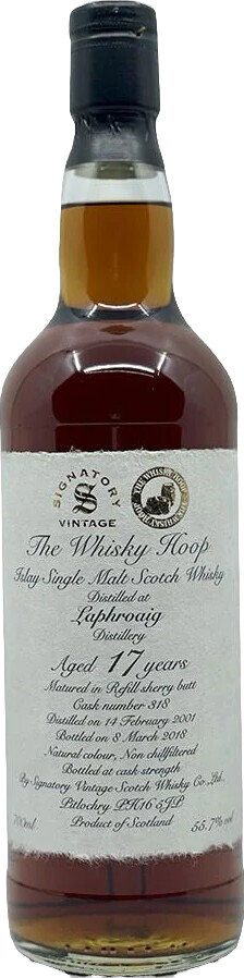 Laphroaig 2001 SV The Whisky Hoop Refill Sherry Butt #318 55.7% 700ml