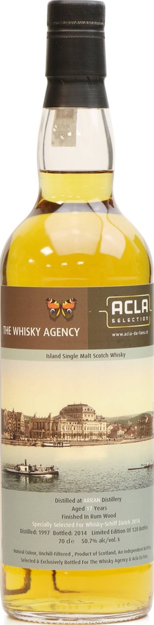 Arran 1997 TWA Whisky-Schiff Zurich 2014 Finished in Rum Wood joint bottling with Acla da Fans 50.7% 700ml