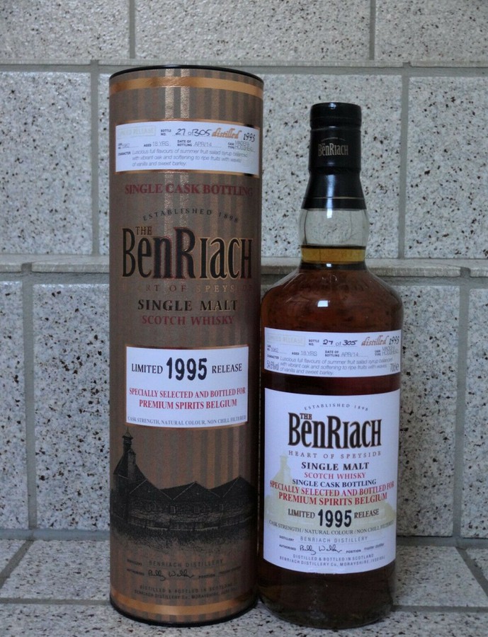 BenRiach 1995 Single Cask Bottling Madeira Hogshead #5962 Premium Spirits Belgium 54.6% 700ml