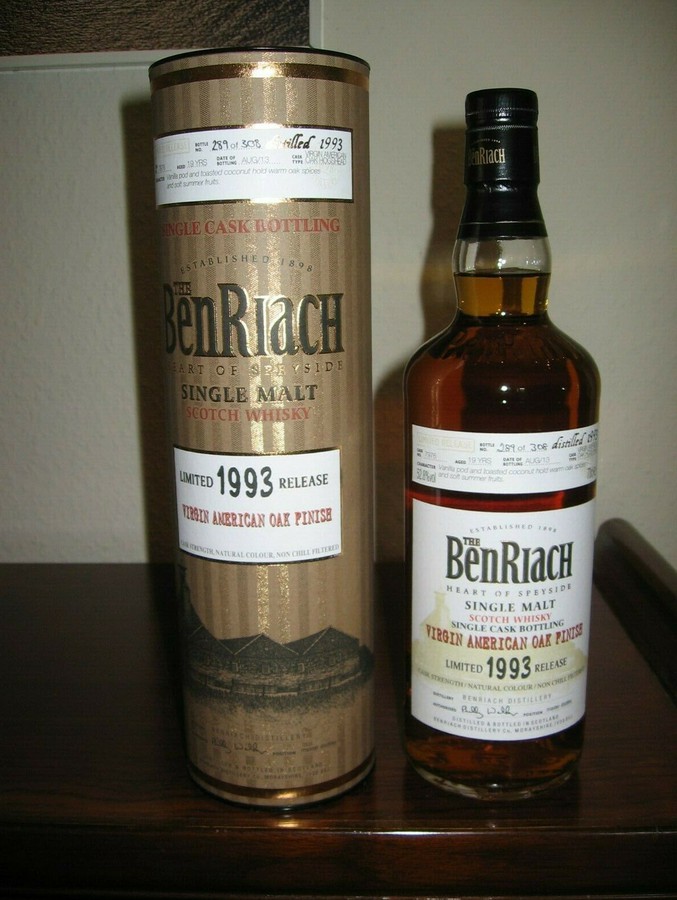 BenRiach 1993 Single Cask Bottling Virgin American Oak Finish #7976 52.8% 700ml