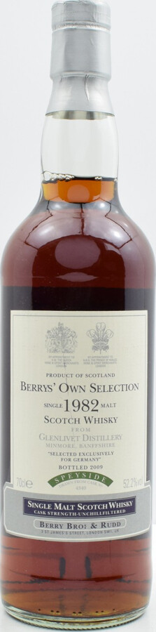 Glenlivet 1982 BR Berrys Own Selection Sherry Cask #4340 52.2% 700ml