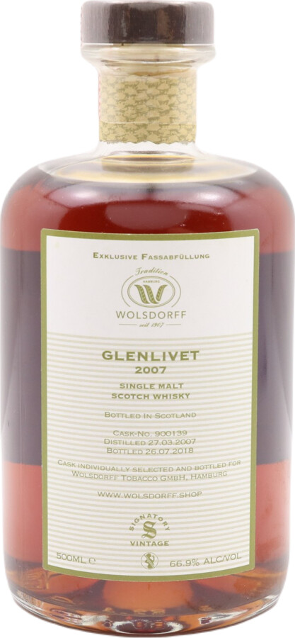Glenlivet 2007 SV Wolsdorff Exklusive Fassabfullung Sherry Cask #900139 66.9% 500ml