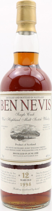 Ben Nevis 1998 Single Cask #576 46% 700ml