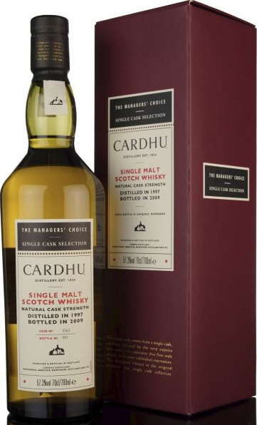 Cardhu 1997 Managers Choice Bourbon American Oak #3362 57.3% 700ml