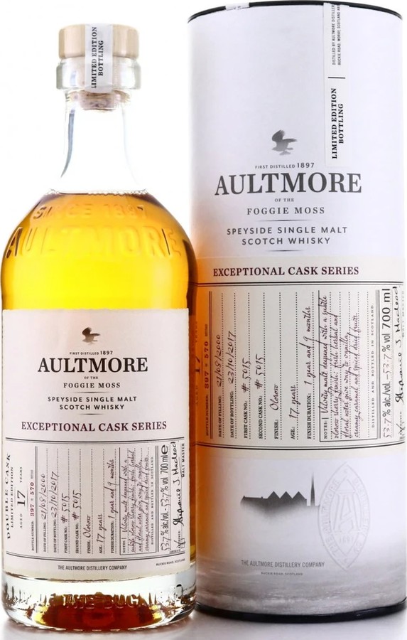 Aultmore 2000 Exceptional Cask Series 17yo Oloroso Sherry Finish #5015 53.7% 700ml