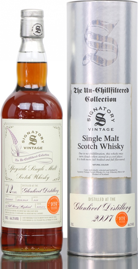 Glenlivet 2007 SV The Un-Chillfiltered Collection First Fill Sherry Hogshead #900171 66.3% 700ml