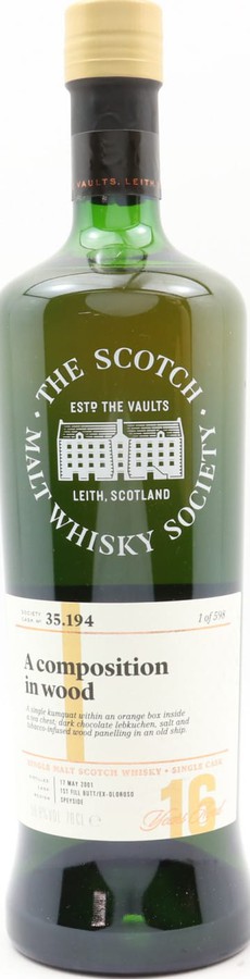 Glen Moray 2001 SMWS 35.194 A composition in wood 59.8% 700ml