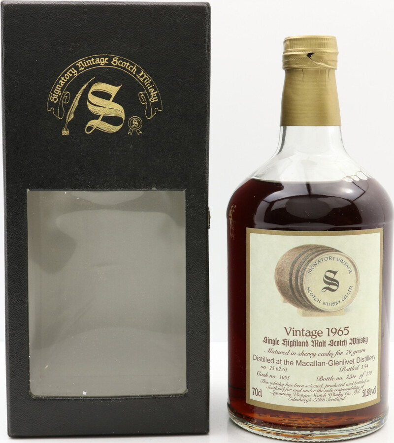 Macallan 1965 SV Vintage Collection Dumpy Sherry Cask #1053 50.8% 700ml
