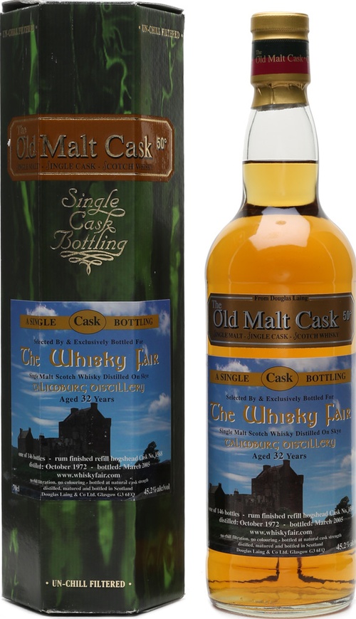 Talisker 1972 DL Talimburg Old Malt Cask Rum Finished Refill Hogshead The Whisky Fair 45.2% 700ml