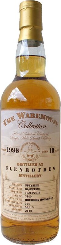 Glenrothes 1996 WW8 The Warehouse Collection 18yo Bourbon Hogshead #3140 56.1% 700ml