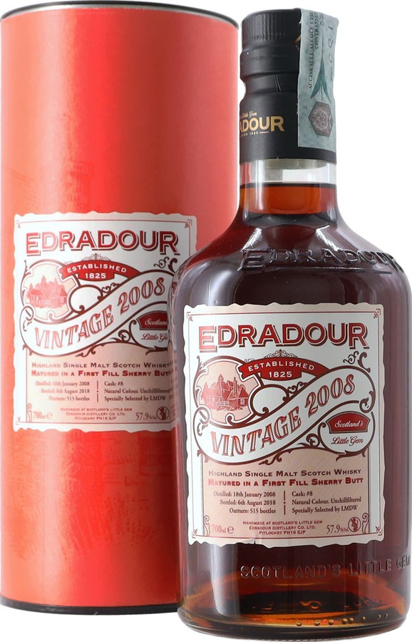 Edradour 2008 Vintage The Chronicles First Fill Sherry Butt LMDW 57.9% 700ml