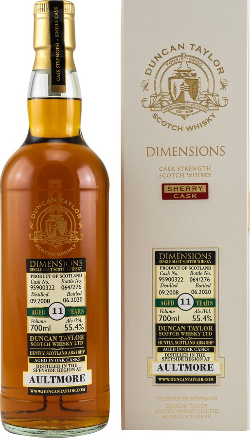 Aultmore 2008 DT Dimensions Sherry Cask #95900322 55.4% 700ml