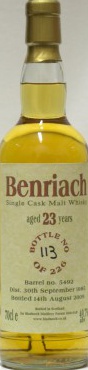 BenRiach 1985 BF Barrel #5492 49.7% 700ml