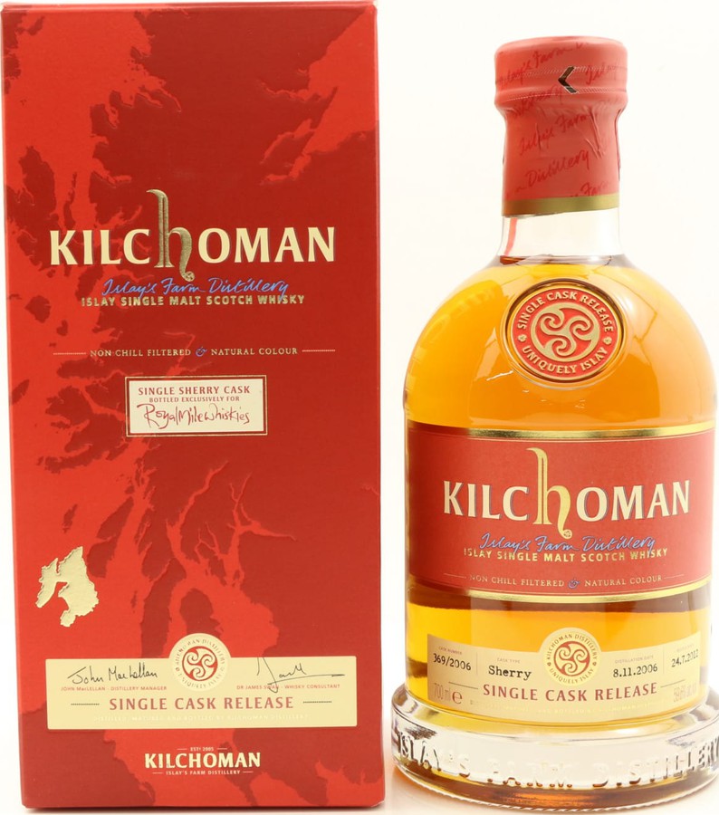 Kilchoman 2006 Single Cask for Royal Mile Whiskies Sherry Hogshead 369/2006 59.6% 700ml