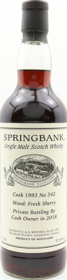 Springbank 1993 Private Bottling by Cask Owner Fresh Sherry #342 57% 700ml