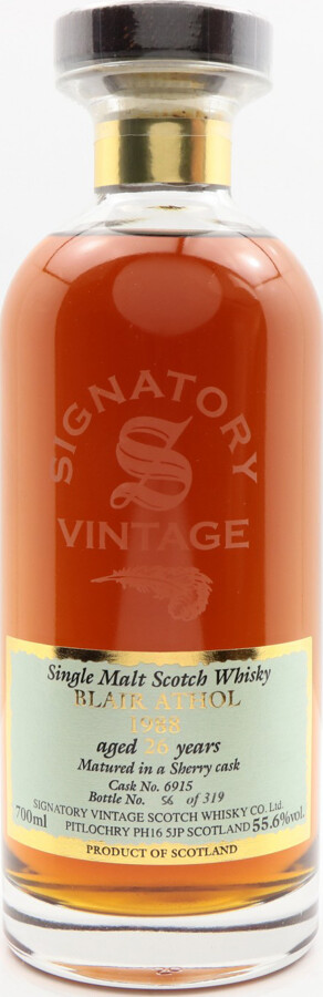 Blair Athol 1988 SV Vintage Collection Sherry Cask #6915 55.6% 700ml