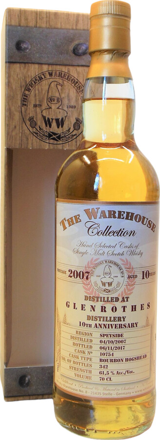 Glenrothes 2007 WW8 The Warehouse Collection 10yo Bourbon Hogshead #10754 61.5% 700ml