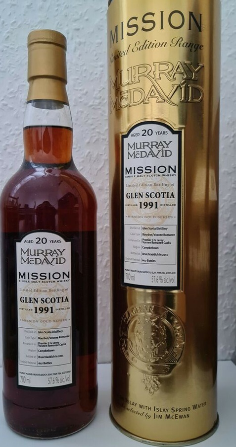 Glen Scotia 1991 MM Mission Gold Series Bourbon Vosne-Romanee 57.6% 700ml