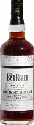 BenRiach 1977 Single Cask Bottling Batch 8 #1034 54.3% 700ml