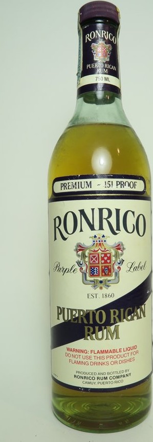 Ronrico Purple Label Puerto Rican Rum 75.5% 750ml