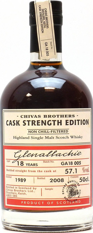 Glenallachie 1989 Chivas Brothers Cask Strength Edition Sherry Butt Batch GA 18 005 57.1% 500ml
