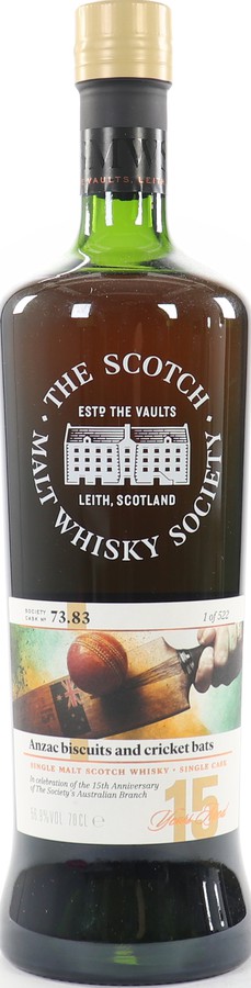 Aultmore 2001 SMWS 73.83 Anzac biscuits and cricket bats Refill Ex-Sherry Butt 56.9% 700ml