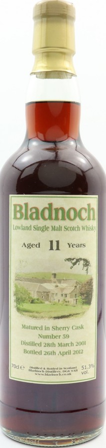 Bladnoch 2001 Sherry Cask #59 51.3% 700ml