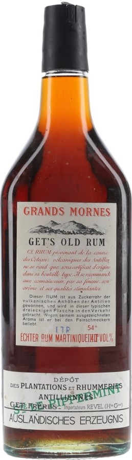 Grands Mornes Gets Old Rum Plantations et Rhummeries Antilliennes 54% 1000ml