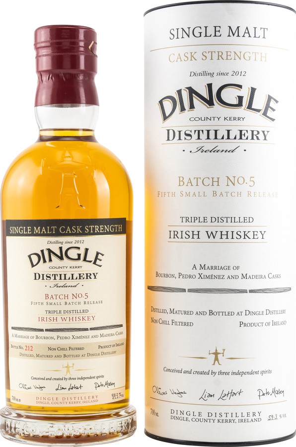 Dingle Single Malt Cask Strength 5th Small Batch Release Bourbon PX- & Madeira Casks 59.3% 700ml