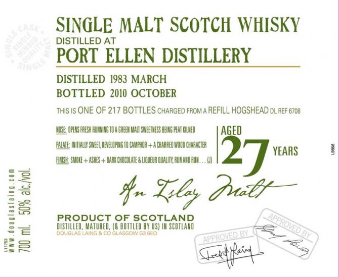 Port Ellen 1983 DL Old Malt Cask Refill Hogshead 50% 700ml