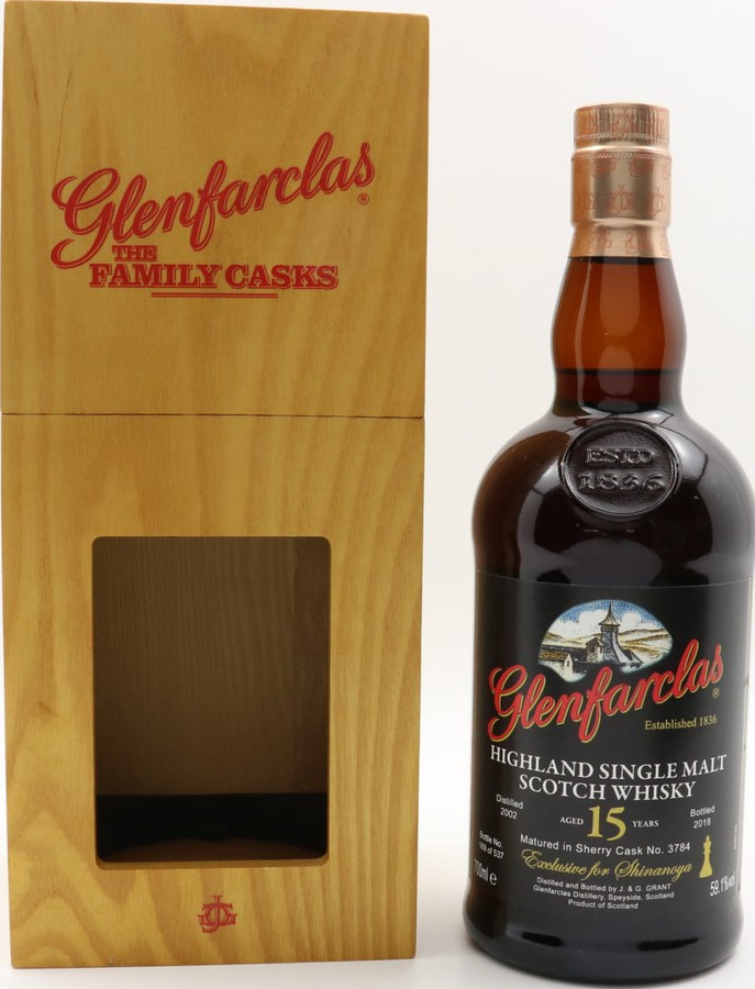 Glenfarclas 15yo First fill sherry butt #3784 Shinanoya tokyo 59.1% 700ml