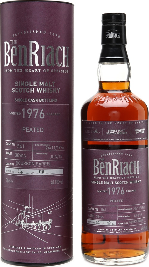 BenRiach 1976 Single Cask Bottling Batch 12 38yo Bourbon Barrel #541 48.8% 700ml