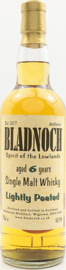Bladnoch 6yo Lightly Peated 58.5% 700ml