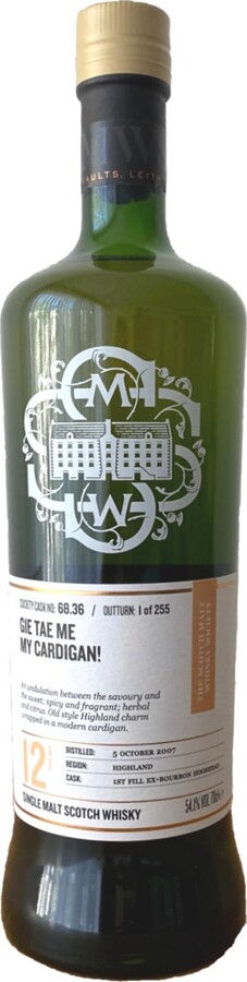 Blair Athol 2007 SMWS 68.36 Gie tae me my cardigan 12yo 1st Fill Ex-Bourbon Hogshead 54.1% 700ml