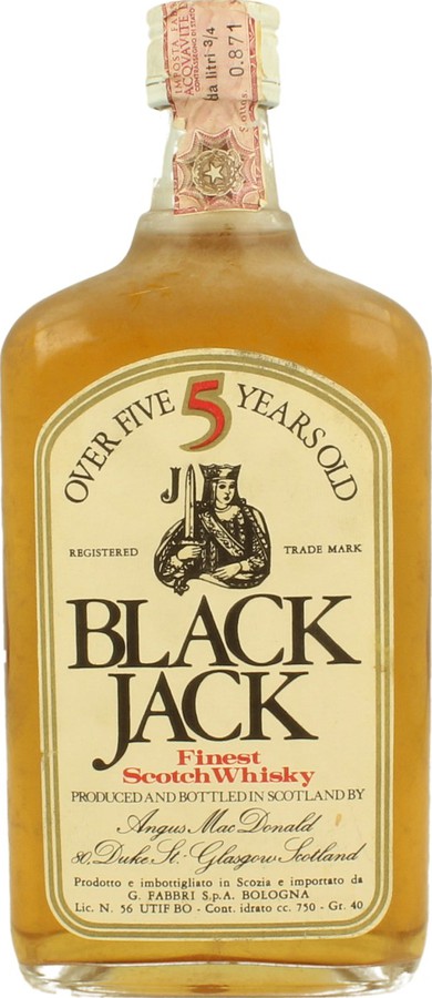 Black Jack 5yo Finest Scotch Whisky G. Fabbri S.p.A. Bologna 40% 750ml
