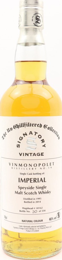 Imperial 1995 SV The Un-Chillfiltered Collection #50162 Vinmonopolet 46% 700ml