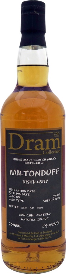 Miltonduff 2007 C&S Dram Collection Sherry Butt #9918011 59.4% 700ml