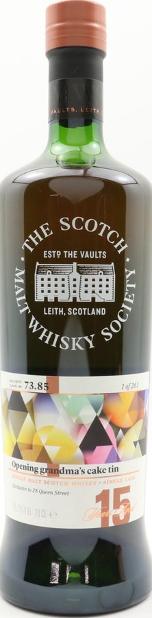 Aultmore 2001 SMWS 73.85 Opening grandma's cake tin Refill Ex-Sherry Butt 28 Queen Street Exclusive 55.3% 700ml
