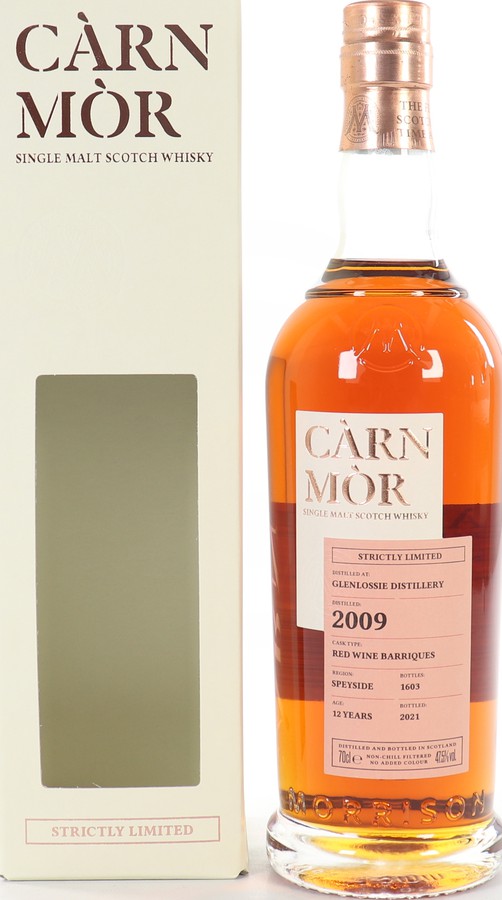 Glenlossie 2009 MSWD Carn Mor Strictly Limited Red Wine Barriques 47.5% 700ml