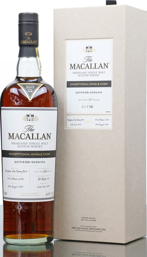 Macallan 2017/ESB-5235/04 Exceptional Single Cask European Oak Sherry Butt 63.8% 700ml