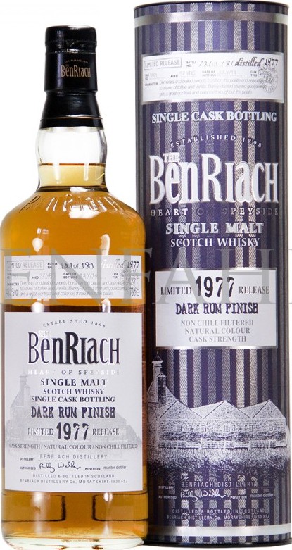 BenRiach 1977 Single Cask Bottling Batch 11 #1891 43.2% 700ml