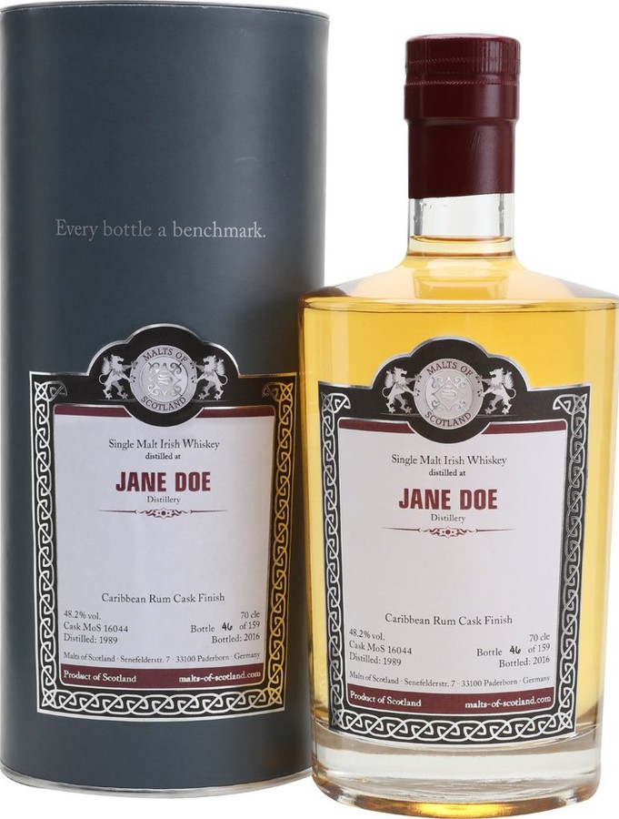 Jane Doe 1989 MoS Caribbean Rum Cask Finish 48.2% 700ml