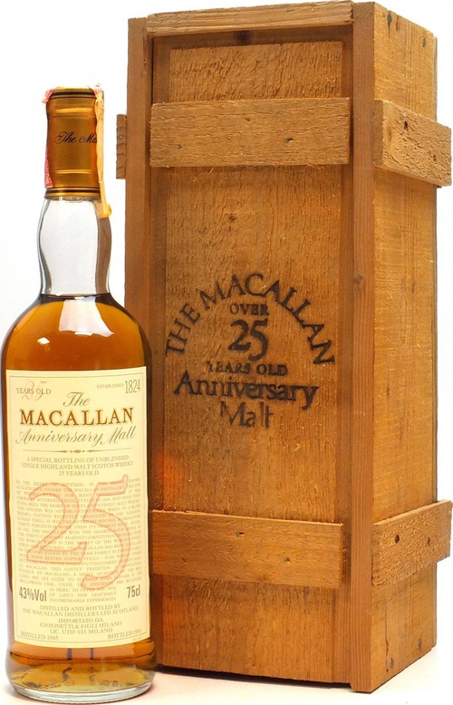 Macallan 1965 The Anniversary Malt Sherry Cask Imported for Gouin French Market 43% 750ml