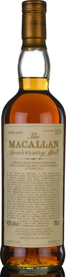 Macallan 1968 The Anniversary Malt 43% 700ml