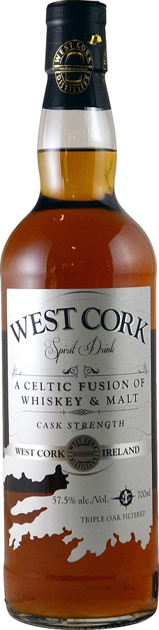 West Cork A Celtic Fusion of Whisky & Malt Spirit Drink Cask Strength oak 57.5% 700ml